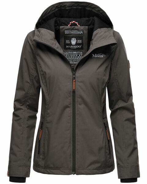 Marikoo Brombeere Damen Übergangsjacke Anthrazit Größe XL - Gr. 42
