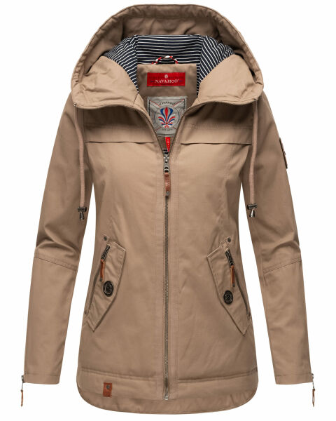 Navahoo Wekoo Damen Übergangsjacke Taupe Größe M - Gr. 38