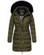 Navahoo Paula Damen Winterjacke Dark Olive - Schwarzes Fell Größe XXL - Gr. 44