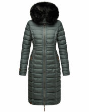 Navahoo Umay Damen Winter-Mantel Stormy Blue Größe L - Gr. 40