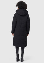 Marikoo Benikoo Damen lange Winterjacke Schwarz-Größe L - Gr. 40
