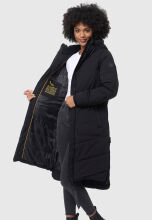 Marikoo Benikoo Damen lange Winterjacke Schwarz-Größe XL - Gr. 42