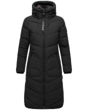 Marikoo Benikoo Damen lange Winterjacke Schwarz-Größe XL - Gr. 42