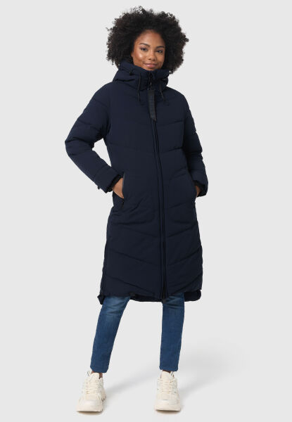 Marikoo Benikoo Damen lange Winterjacke Navy-Größe XL - Gr. 42