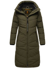 Marikoo Benikoo Damen lange Winterjacke Dark Olive-Größe M - Gr. 38