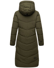 Marikoo Benikoo Damen lange Winterjacke Dark Olive-Größe M - Gr. 38