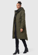 Marikoo Benikoo Damen lange Winterjacke Dark Olive-Größe XXL - Gr. 44