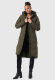 Marikoo Benikoo Damen lange Winterjacke Dark Olive-Größe XXL - Gr. 44