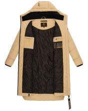 Marikoo Benikoo Damen lange Winterjacke Beige-Größe M - Gr. 38