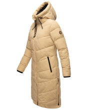 Marikoo Benikoo Damen lange Winterjacke Beige-Größe XL - Gr. 42