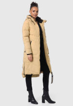 Marikoo Benikoo Damen lange Winterjacke Beige-Größe XXL - Gr. 44