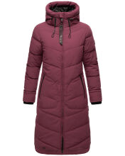 Marikoo Benikoo Damen lange Winterjacke Wine-Größe L - Gr. 40