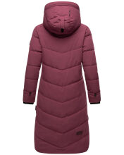 Marikoo Benikoo Damen lange Winterjacke Wine-Größe L - Gr. 40