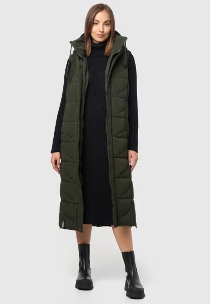 Navahoo Brezelchen Damen Winter Weste Dark Olive Größe L - Gr. 40