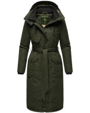 Navahoo Hokulanii Damen Winter Mantel Dark Olive Größe S - Gr. 36
