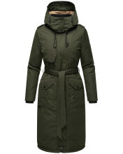 Navahoo Hokulanii Damen Winter Mantel Dark Olive Größe L - Gr. 40