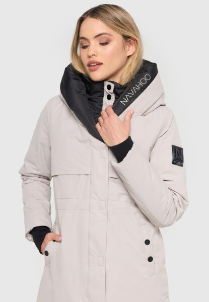Navahoo Snowelf Damen Winterjacke Hellgrau Größe S - Gr. 36