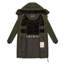 Marikoo Natsukoo Damen Winter Steppjacke lang Dark Olive Größe XL - Gr. 42