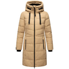 Marikoo Natsukoo Damen Winter Steppjacke lang Beige Größe M - Gr. 38