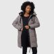 Marikoo Natsukoo Damen Winter Steppjacke lang Grau Größe XS - Gr. 34