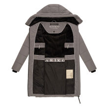Marikoo Natsukoo Damen Winter Steppjacke lang Grau Größe S - Gr. 36