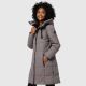 Marikoo Natsukoo Damen Winter Steppjacke lang Grau Größe XL - Gr. 42