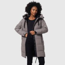 Marikoo Natsukoo Damen Winter Steppjacke lang Grau Größe XXL - Gr. 44