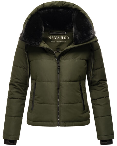 Navahoo Mit Liebe XIV ladies winter quilted jacket Dark Olive Größe L - Gr. 40