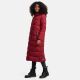 Navahoo Isalie Damen lange Winterjacke gesteppt Dark Red Größe M - Gr. 38