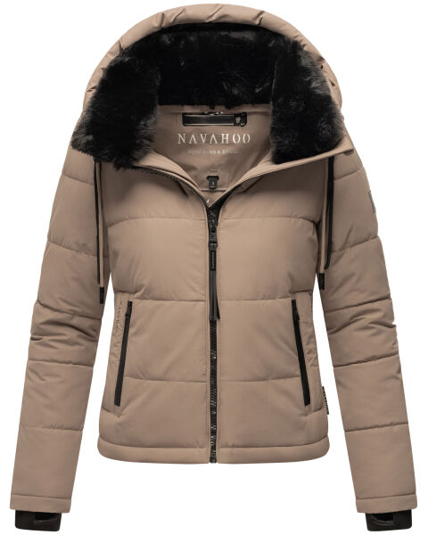 Navahoo Mit Liebe XIV Damen Winter Steppjacke B981 Taupe Grey Größe XS - Gr. 34