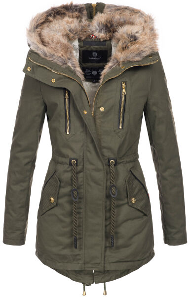 Navahoo Diamond Damen Winterjacke B648a Gruen Größe XS - Gr. 34