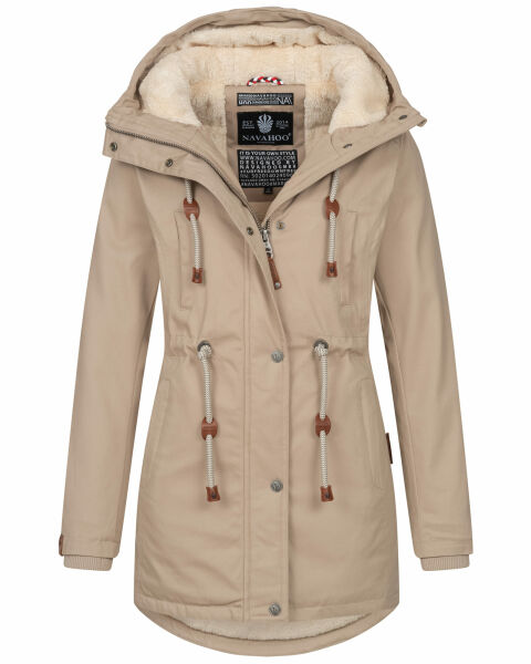 Navahoo Ireliaa Damen Winterjacke Beige Größe XL - Gr. 42