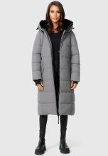 Marikoo Zuraraa XVI Damen lange Winterjacke B989 Grau Größe L - Gr. 40