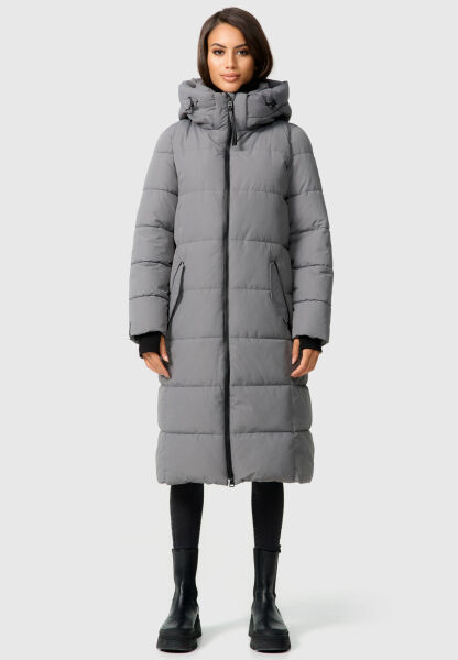 Marikoo Zuraraa XVI Damen lange Winterjacke B989 Grau Größe XL - Gr. 42