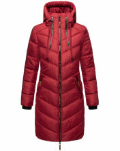 Marikoo Armasa lange Damen Winter Steppjacke Dark Red Größe XL - Gr. 42