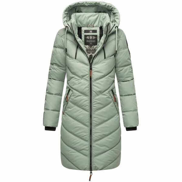 Marikoo Armasa lange Damen Winter Steppjacke Smokey Mint Größe L - Gr. 40