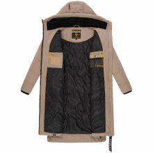 Marikoo Benikoo Damen lange Winterjacke Taupe Grey-Größe M - Gr. 38