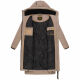 Marikoo Benikoo Damen lange Winterjacke Taupe Grey-Größe M - Gr. 38
