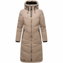 Marikoo Benikoo Damen lange Winterjacke Taupe Grey-Größe XXL - Gr. 44