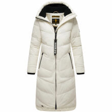 Marikoo Benikoo Damen lange Winterjacke Offwhite-Größe XXL - Gr. 44