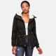 Marikoo Bikoo Damen gefütterte Winterjacke mit Teddyfell Schwarz Größe XXXL - Gr. 46