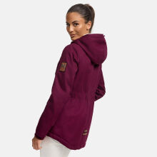 Marikoo Bikoo Damen gefütterte Winterjacke mit Teddyfell Weinrot Größe XXXL - Gr. 46