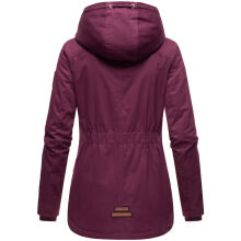 Marikoo Bikoo Damen gefütterte Winterjacke mit Teddyfell Weinrot Größe XXXL - Gr. 46