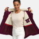 Marikoo Bikoo Damen gefütterte Winterjacke mit Teddyfell Weinrot Größe XXXL - Gr. 46