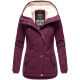 Marikoo Bikoo Damen gefütterte Winterjacke mit Teddyfell Weinrot Größe XXXL - Gr. 46