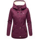 Marikoo Bikoo Damen gefütterte Winterjacke mit Teddyfell Weinrot Größe XXXL - Gr. 46