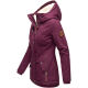 Marikoo Bikoo Damen gefütterte Winterjacke mit Teddyfell Weinrot Größe XXXL - Gr. 46