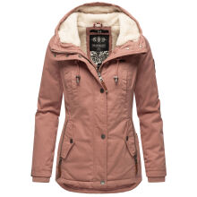 Marikoo Bikoo Damen gefütterte Winterjacke mit Teddyfell Terracotta Größe XXXL - Gr. 46