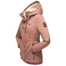 Marikoo Bikoo Damen gefütterte Winterjacke mit Teddyfell Terracotta Größe XXXL - Gr. 46