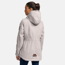 Marikoo Bikoo Damen gefütterte Winterjacke mit Teddyfell Hellgrau Größe XXXL - Gr. 46